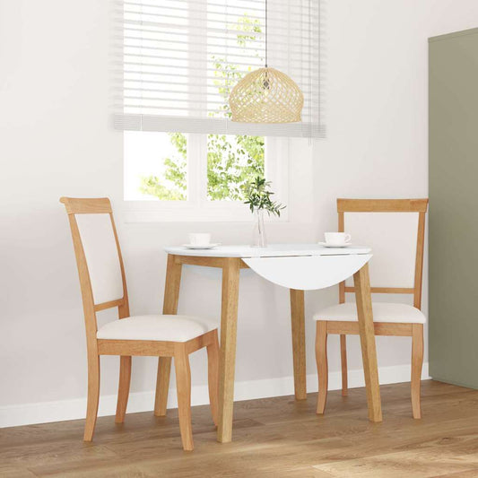 Sedie da Pranzo con Cuscini 2 pz Naturale Legno Massello Hevea | homemem39