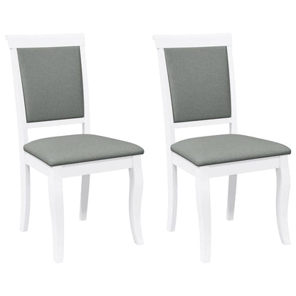 Sedie da Pranzo con Cuscini 2 pz Bianco Legno Massello di Hevea | homemem39