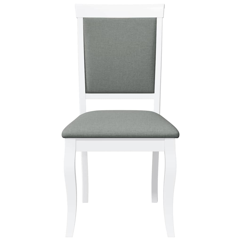 Sedie da Pranzo con Cuscini 2 pz Bianco Legno Massello di Hevea | homemem39