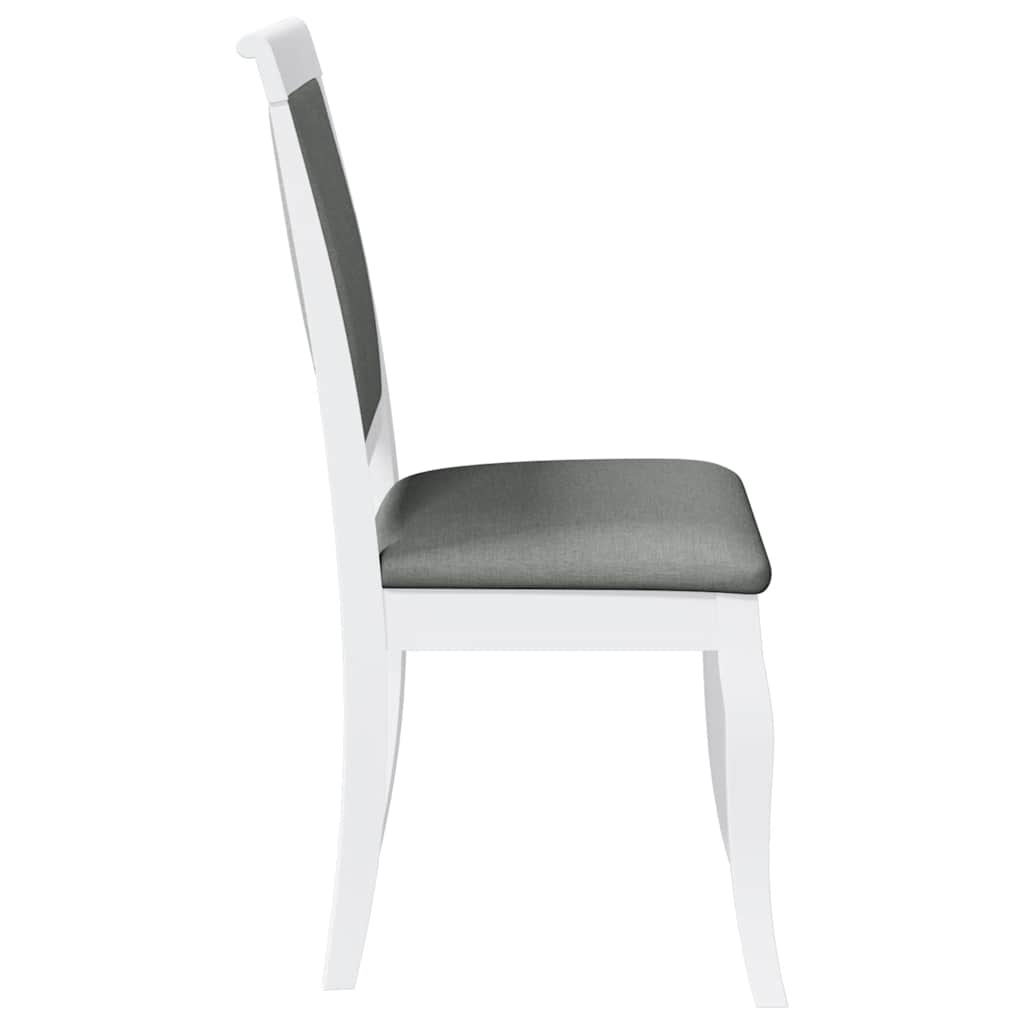 Sedie da Pranzo con Cuscini 2 pz Bianco Legno Massello di Hevea | homemem39