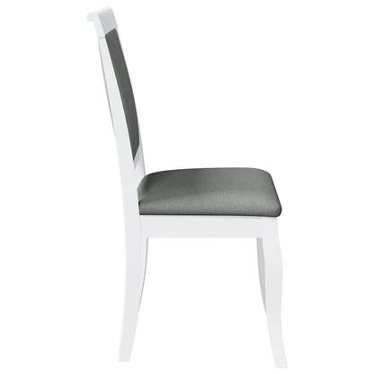 Sedie da Pranzo con Cuscini 2 pz Bianco Legno Massello di Hevea | homemem39