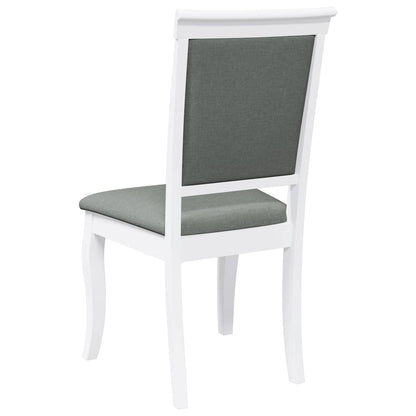 Sedie da Pranzo con Cuscini 2 pz Bianco Legno Massello di Hevea | homemem39