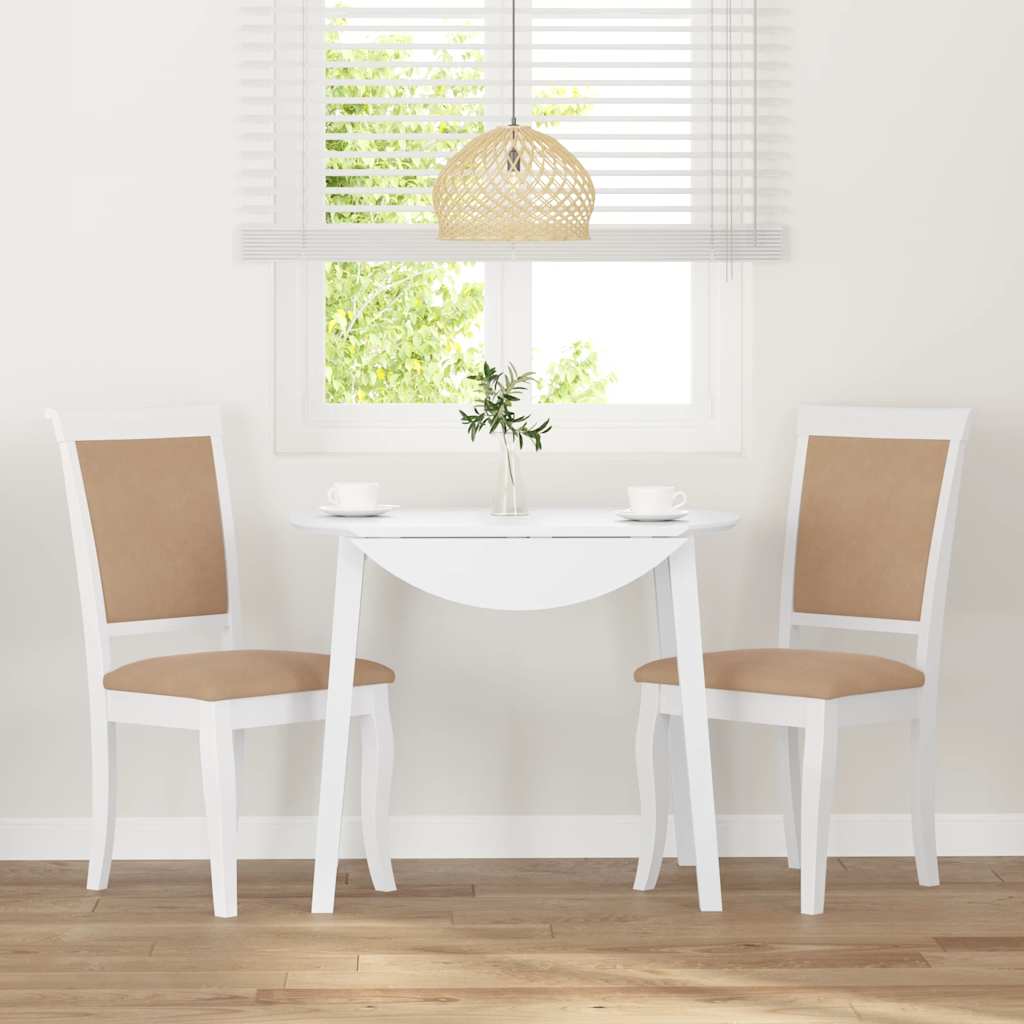 Sedie da Pranzo con Cuscini 2 pz Bianco Legno Massello di Hevea | homemem39