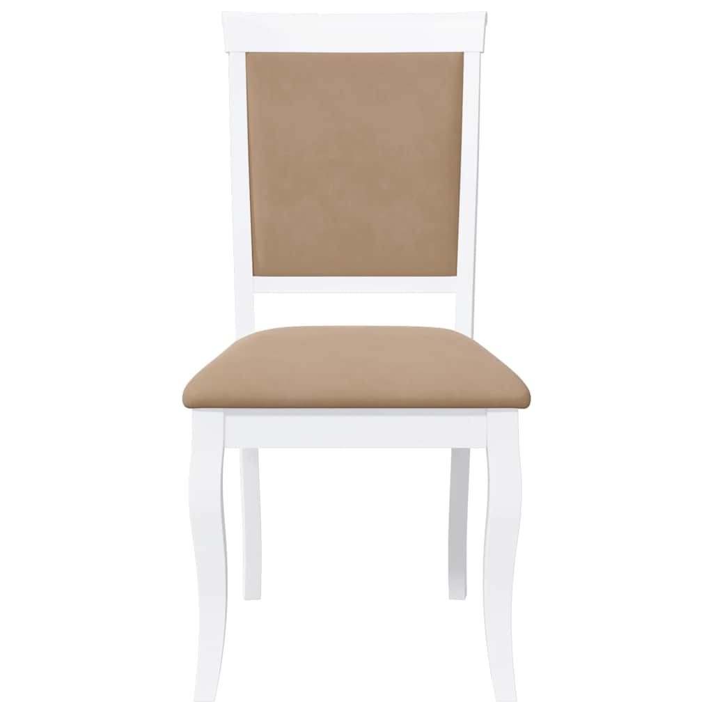 Sedie da Pranzo con Cuscini 2 pz Bianco Legno Massello di Hevea | homemem39