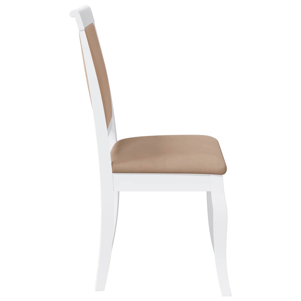 Sedie da Pranzo con Cuscini 2 pz Bianco Legno Massello di Hevea | homemem39