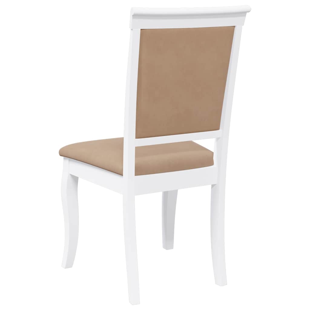 Sedie da Pranzo con Cuscini 2 pz Bianco Legno Massello di Hevea | homemem39
