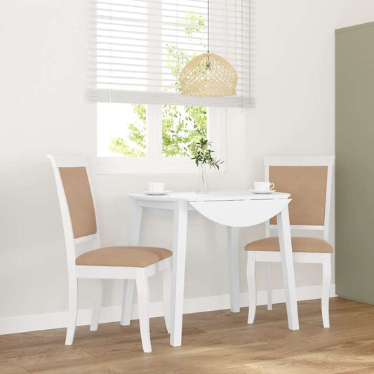 Sedie da Pranzo con Cuscini 2 pz Bianco Legno Massello di Hevea | homemem39