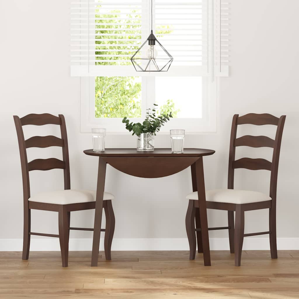 Sedie da Pranzo con Cuscini 2pz Marrone Legno Massello di Hevea | homemem39