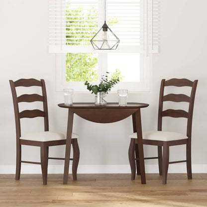 Sedie da Pranzo con Cuscini 2pz Marrone Legno Massello di Hevea | homemem39