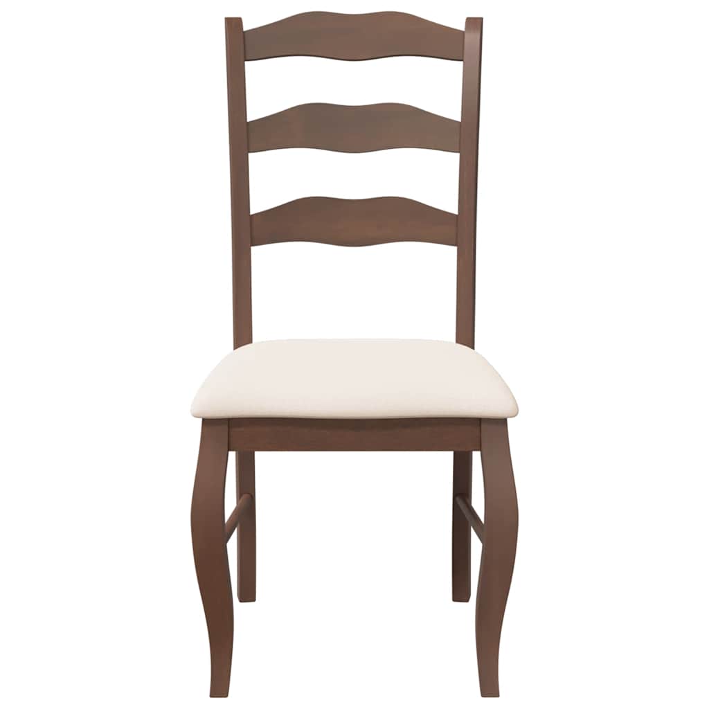 Sedie da Pranzo con Cuscini 2pz Marrone Legno Massello di Hevea | homemem39