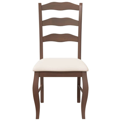 Sedie da Pranzo con Cuscini 2pz Marrone Legno Massello di Hevea | homemem39