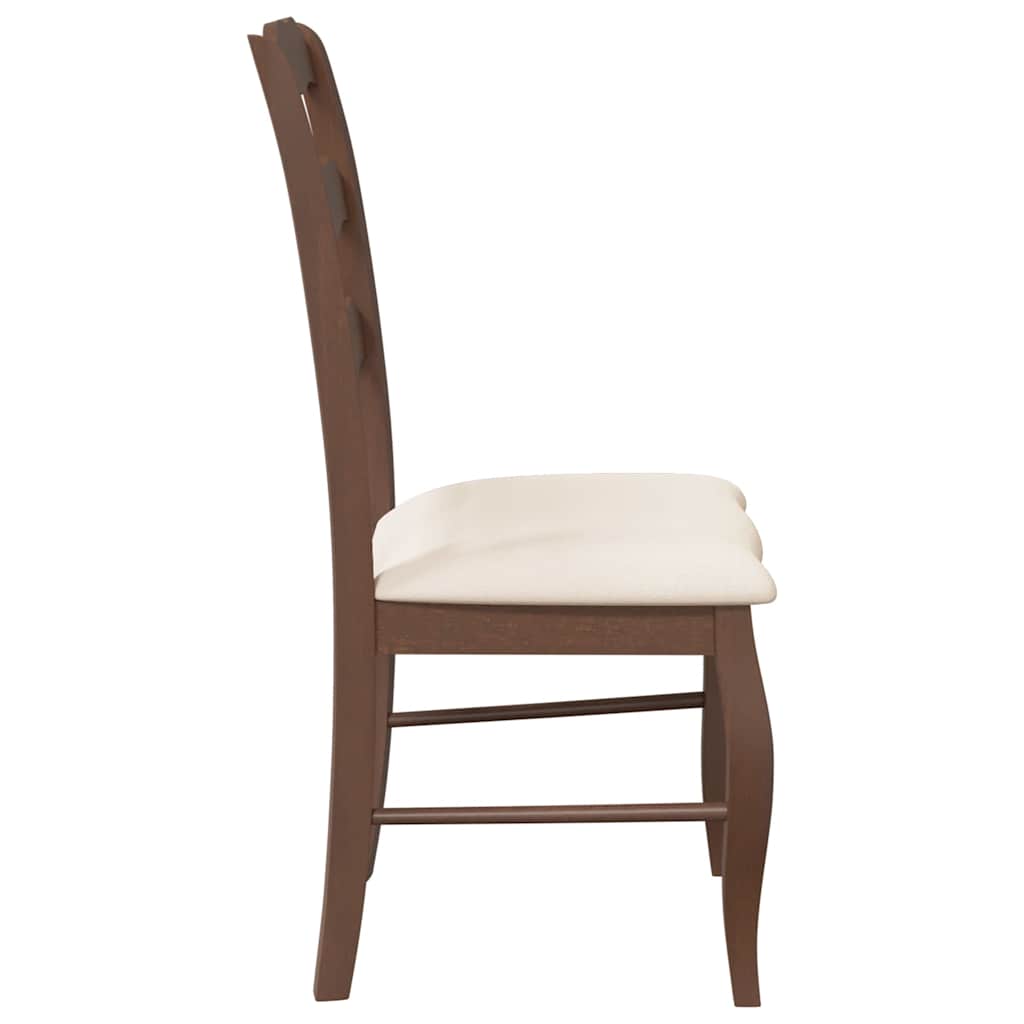 Sedie da Pranzo con Cuscini 2pz Marrone Legno Massello di Hevea | homemem39