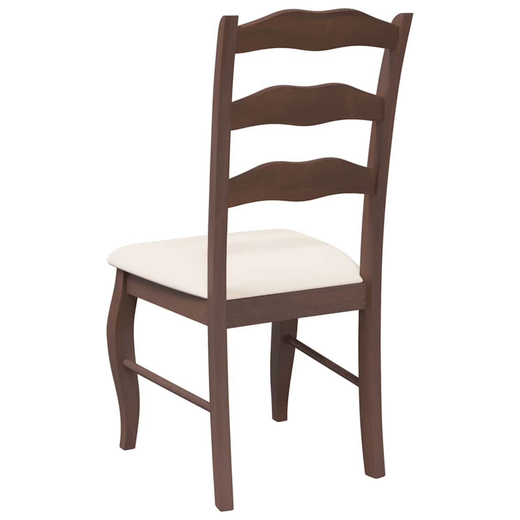 Sedie da Pranzo con Cuscini 2pz Marrone Legno Massello di Hevea | homemem39