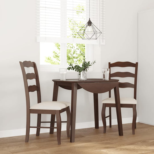 Sedie da Pranzo con Cuscini 2pz Marrone Legno Massello di Hevea | homemem39