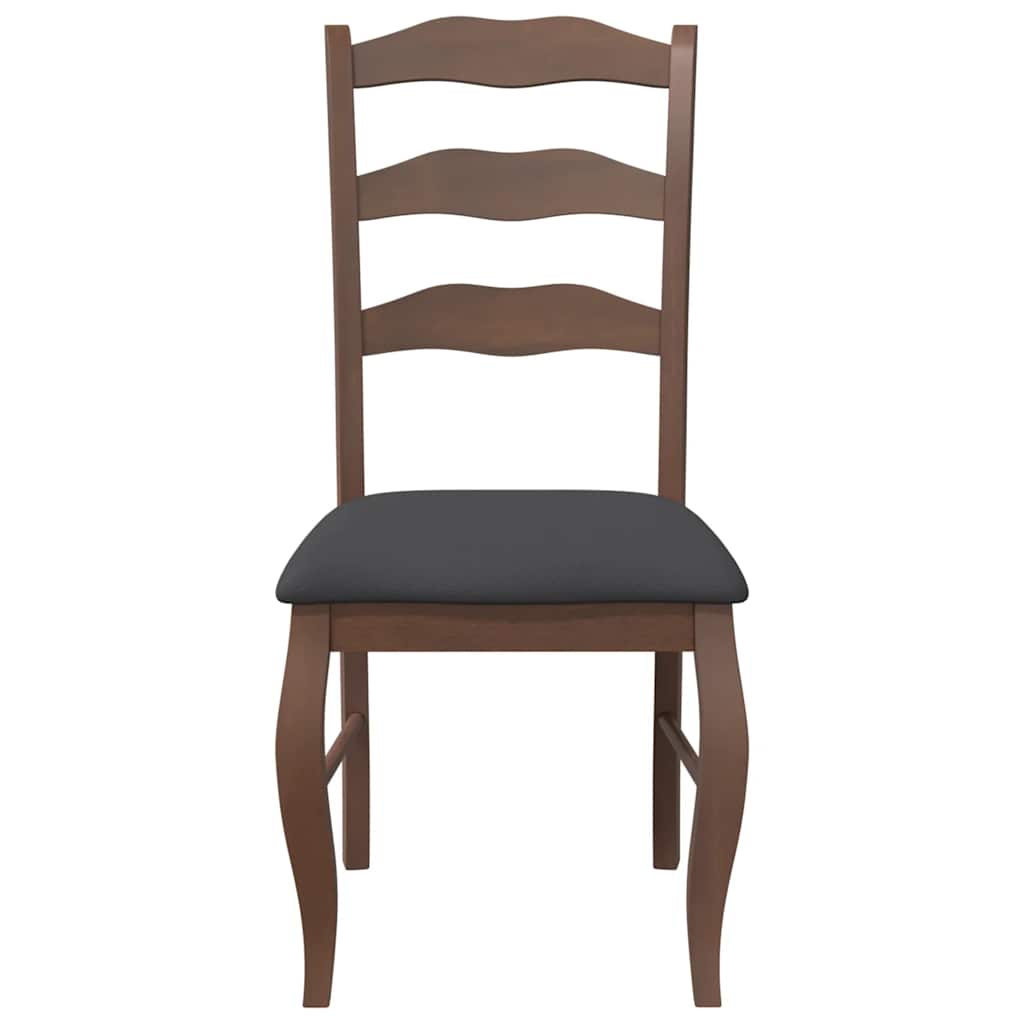 Sedie da Pranzo con Cuscini 2pz Marrone Legno Massello di Hevea | homemem39