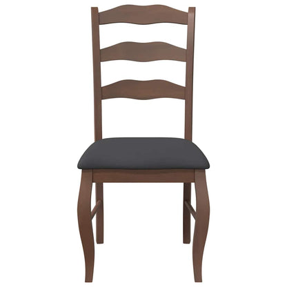 Sedie da Pranzo con Cuscini 2pz Marrone Legno Massello di Hevea | homemem39