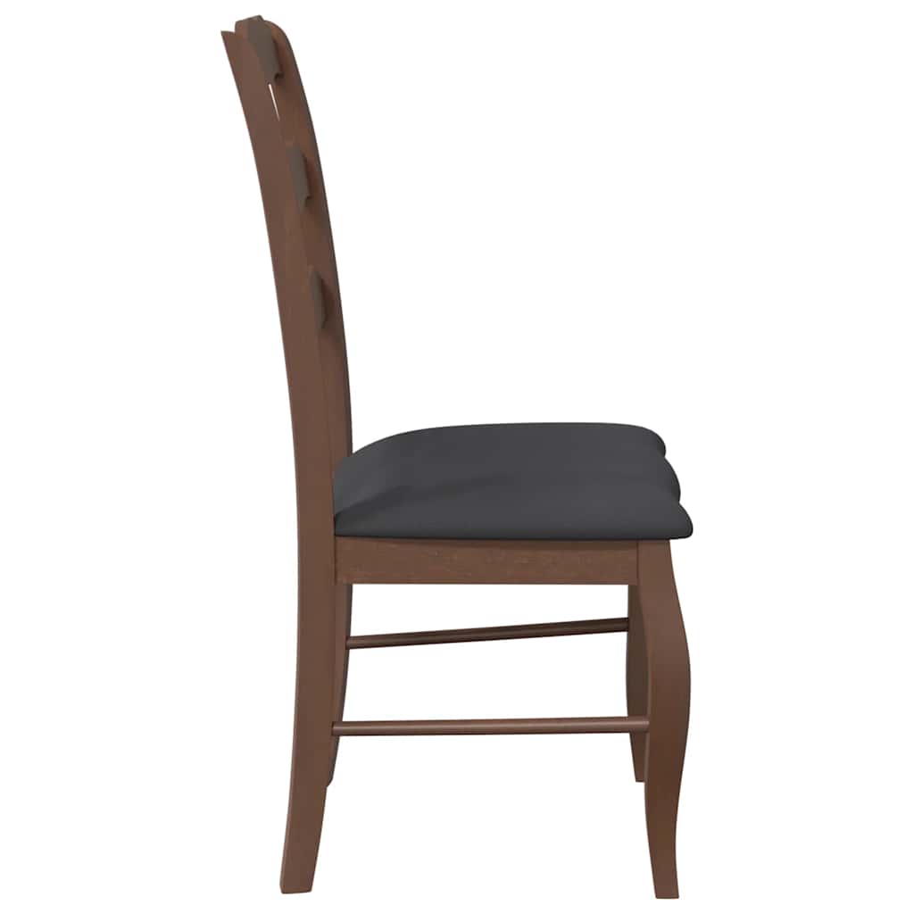 Sedie da Pranzo con Cuscini 2pz Marrone Legno Massello di Hevea | homemem39