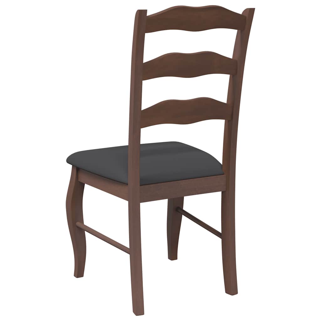 Sedie da Pranzo con Cuscini 2pz Marrone Legno Massello di Hevea | homemem39