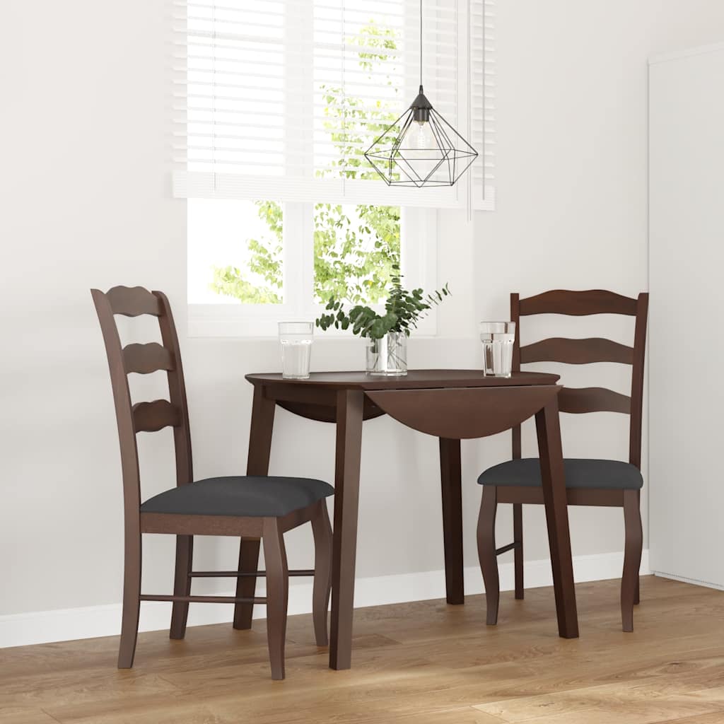 Sedie da Pranzo con Cuscini 2pz Marrone Legno Massello di Hevea | homemem39