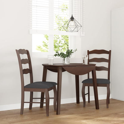 Sedie da Pranzo con Cuscini 2pz Marrone Legno Massello di Hevea | homemem39