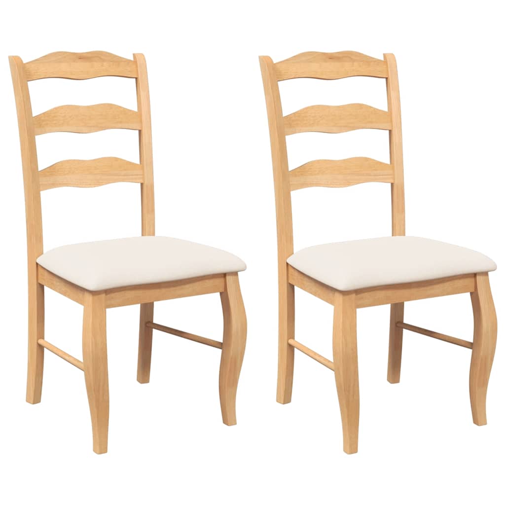 Sedie da Pranzo con Cuscini 2 pz Naturale Legno Massello Hevea | homemem39