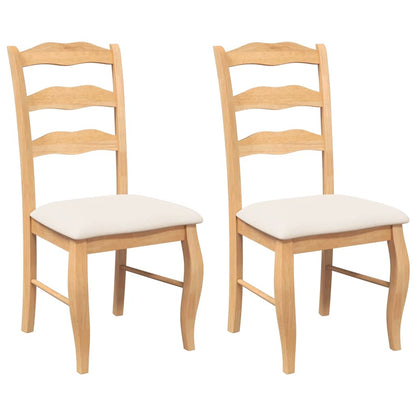 Sedie da Pranzo con Cuscini 2 pz Naturale Legno Massello Hevea | homemem39