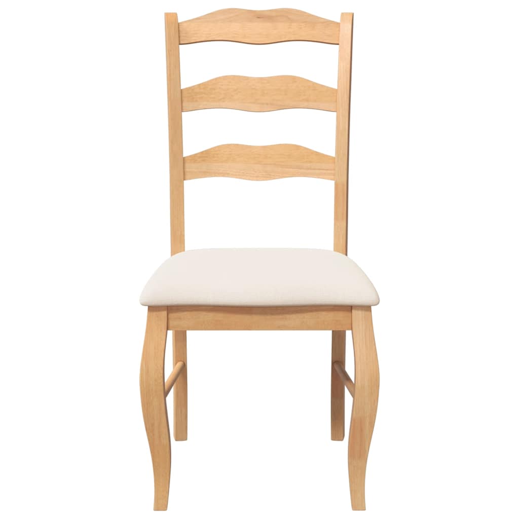 Sedie da Pranzo con Cuscini 2 pz Naturale Legno Massello Hevea | homemem39
