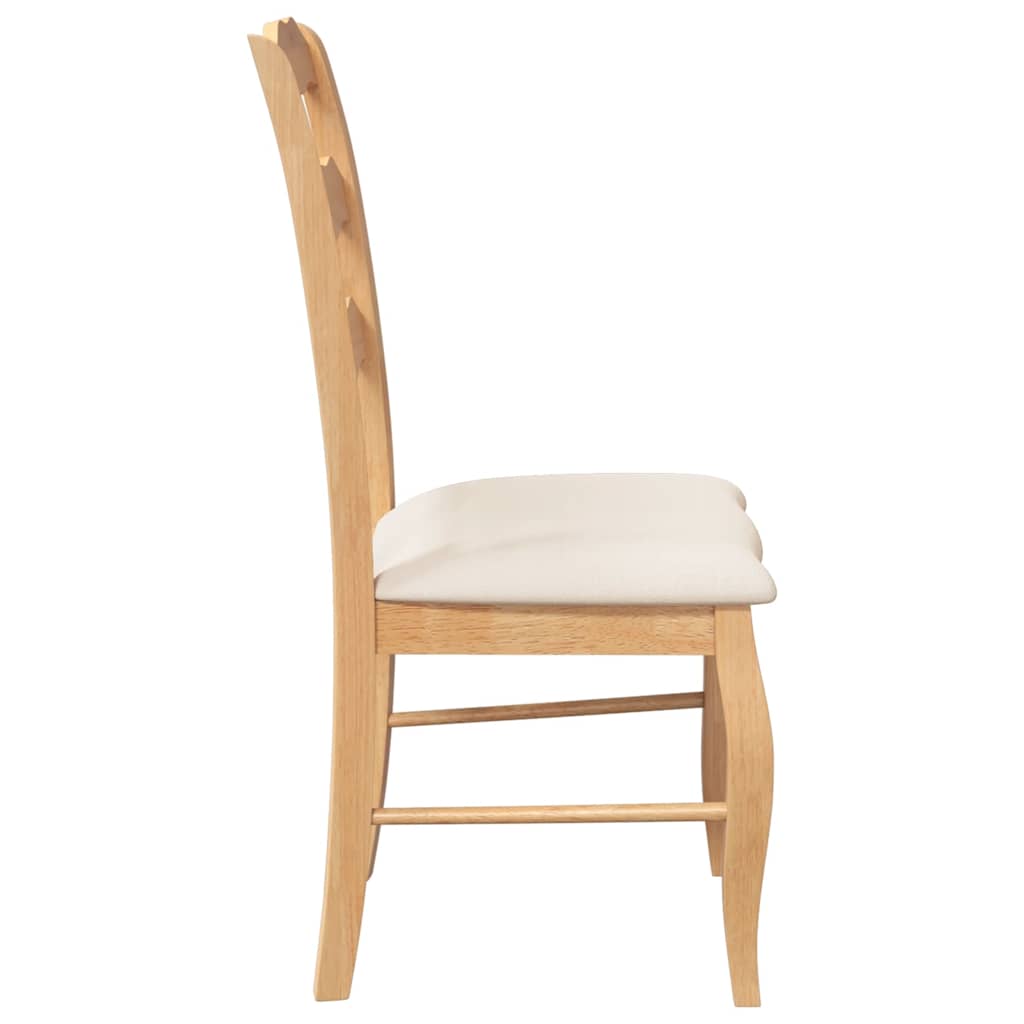 Sedie da Pranzo con Cuscini 2 pz Naturale Legno Massello Hevea | homemem39