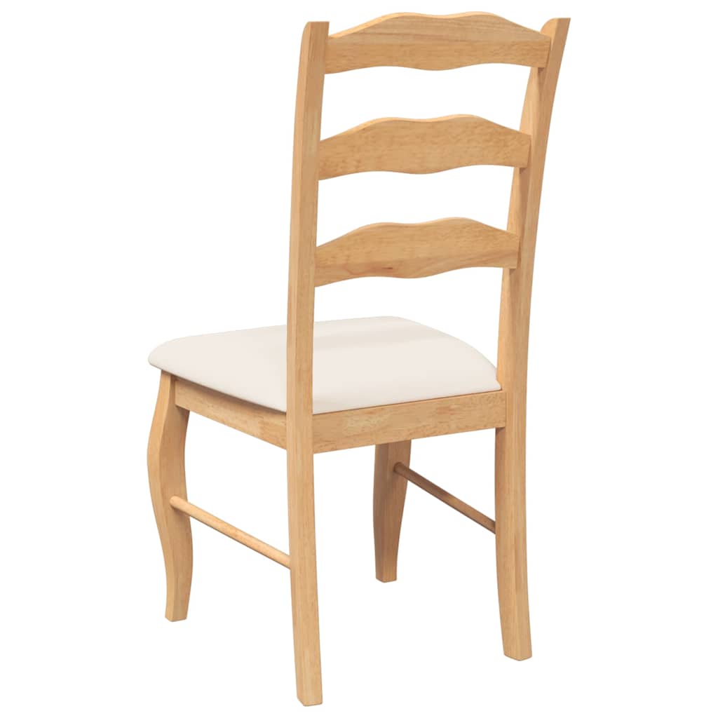 Sedie da Pranzo con Cuscini 2 pz Naturale Legno Massello Hevea | homemem39
