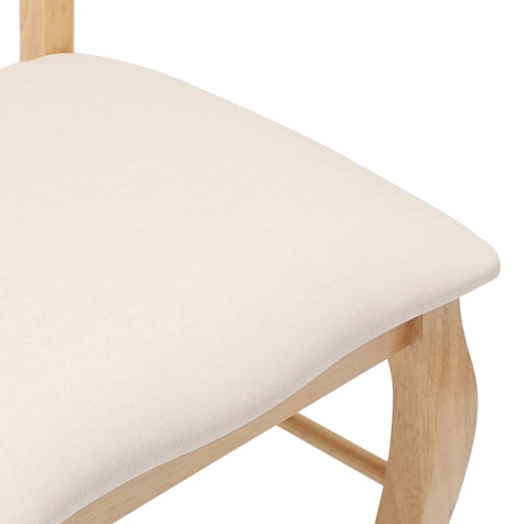 Sedie da Pranzo con Cuscini 2 pz Naturale Legno Massello Hevea | homemem39