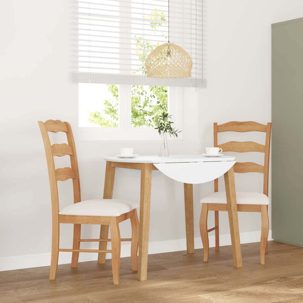 Sedie da Pranzo con Cuscini 2 pz Naturale Legno Massello Hevea | homemem39