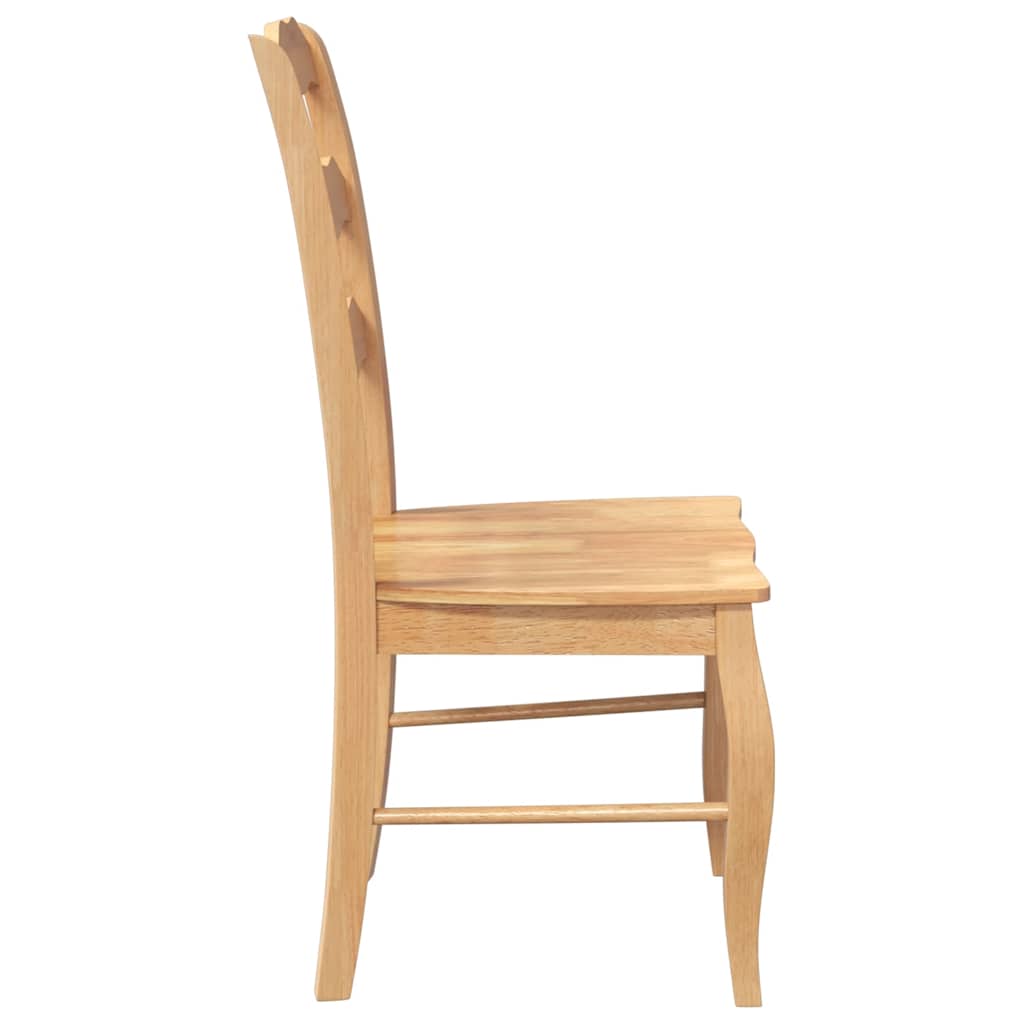 Sedie da Pranzo 2 pz Naturale in Legno Massello di Hevea | homemem39