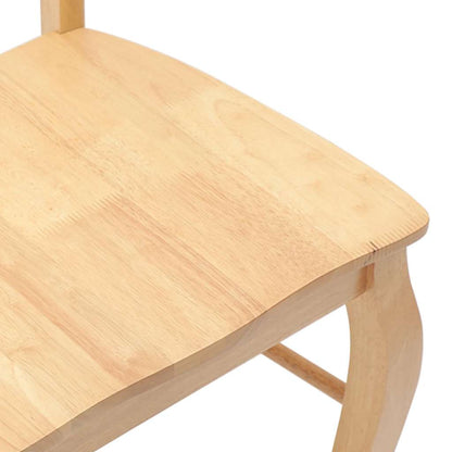 Sedie da Pranzo 2 pz Naturale in Legno Massello di Hevea | homemem39