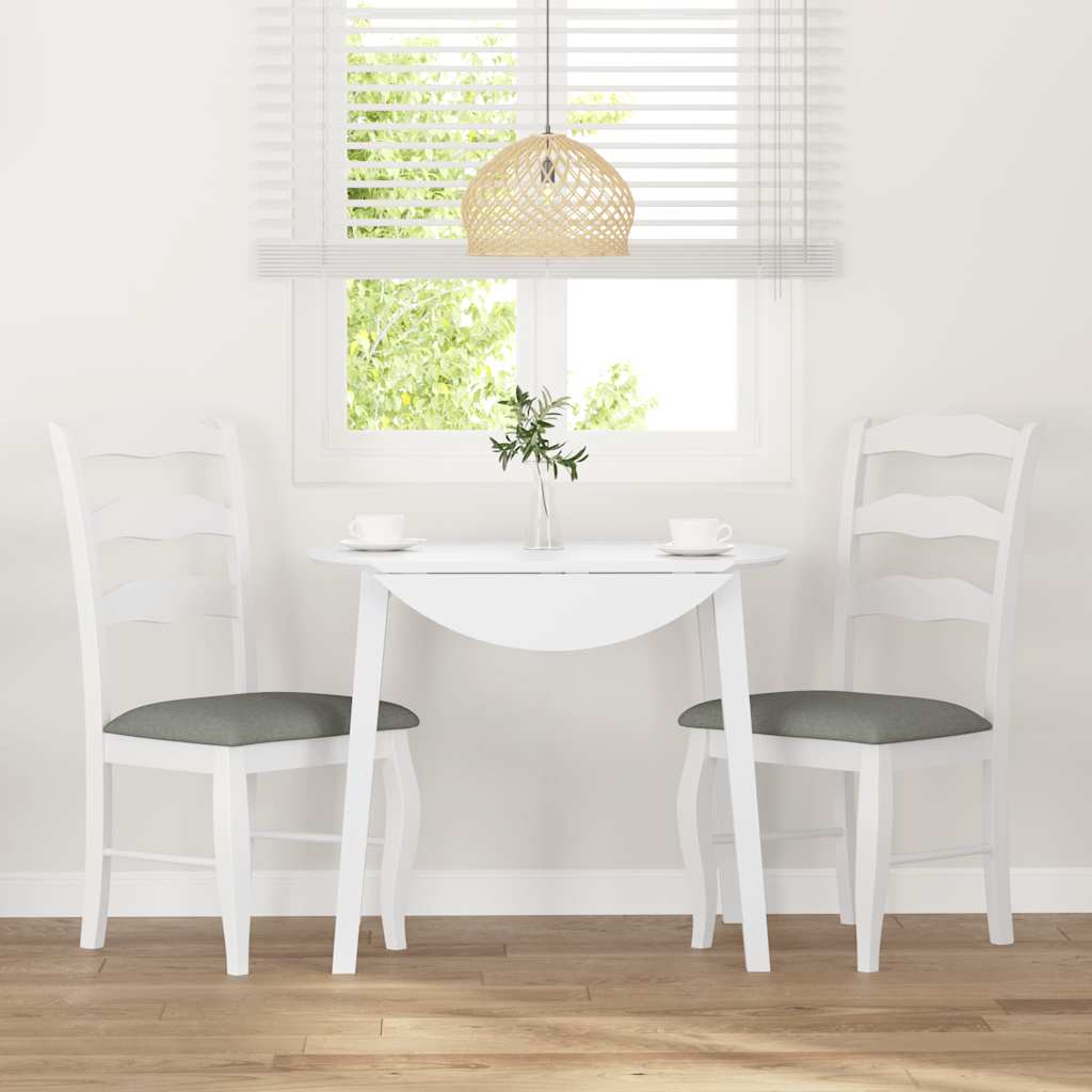 Sedie da Pranzo con Cuscini 2 pz Bianco Legno Massello di Hevea | homemem39