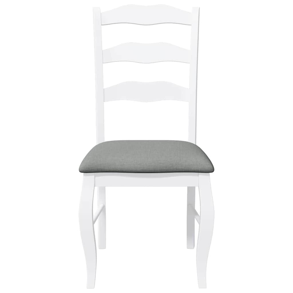 Sedie da Pranzo con Cuscini 2 pz Bianco Legno Massello di Hevea | homemem39