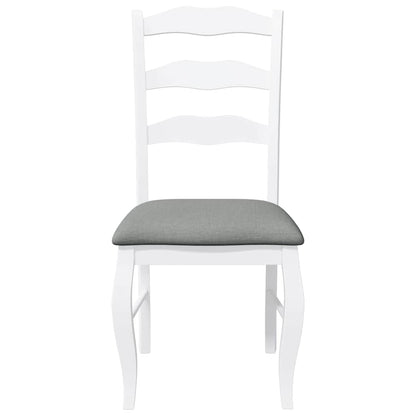 Sedie da Pranzo con Cuscini 2 pz Bianco Legno Massello di Hevea | homemem39
