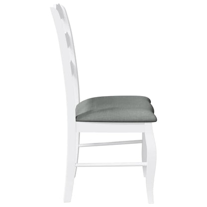 Sedie da Pranzo con Cuscini 2 pz Bianco Legno Massello di Hevea | homemem39