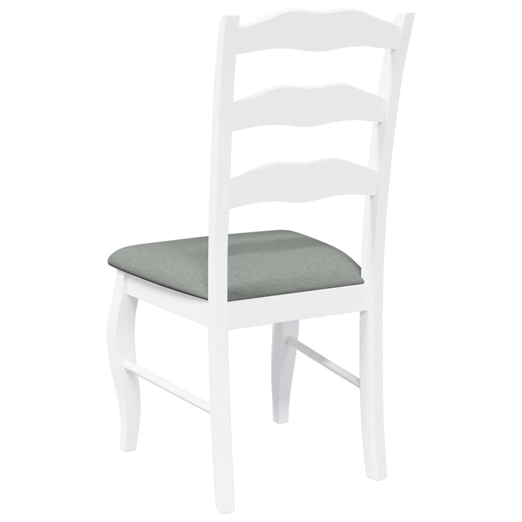Sedie da Pranzo con Cuscini 2 pz Bianco Legno Massello di Hevea | homemem39