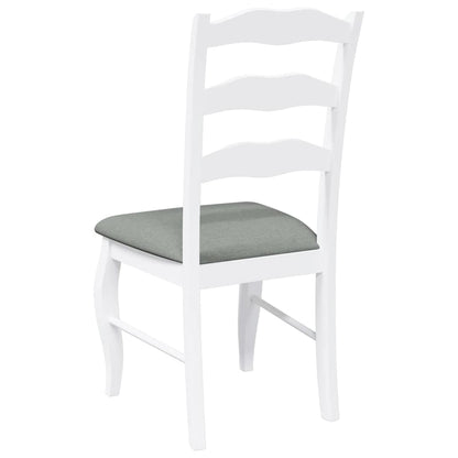 Sedie da Pranzo con Cuscini 2 pz Bianco Legno Massello di Hevea | homemem39