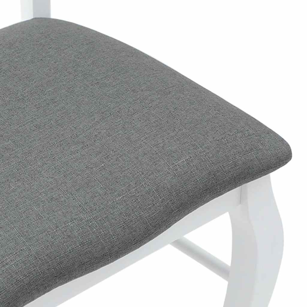 Sedie da Pranzo con Cuscini 2 pz Bianco Legno Massello di Hevea | homemem39