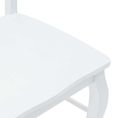 Sedie da Pranzo 2 pz Bianche in Legno Massello di Hevea | homemem39