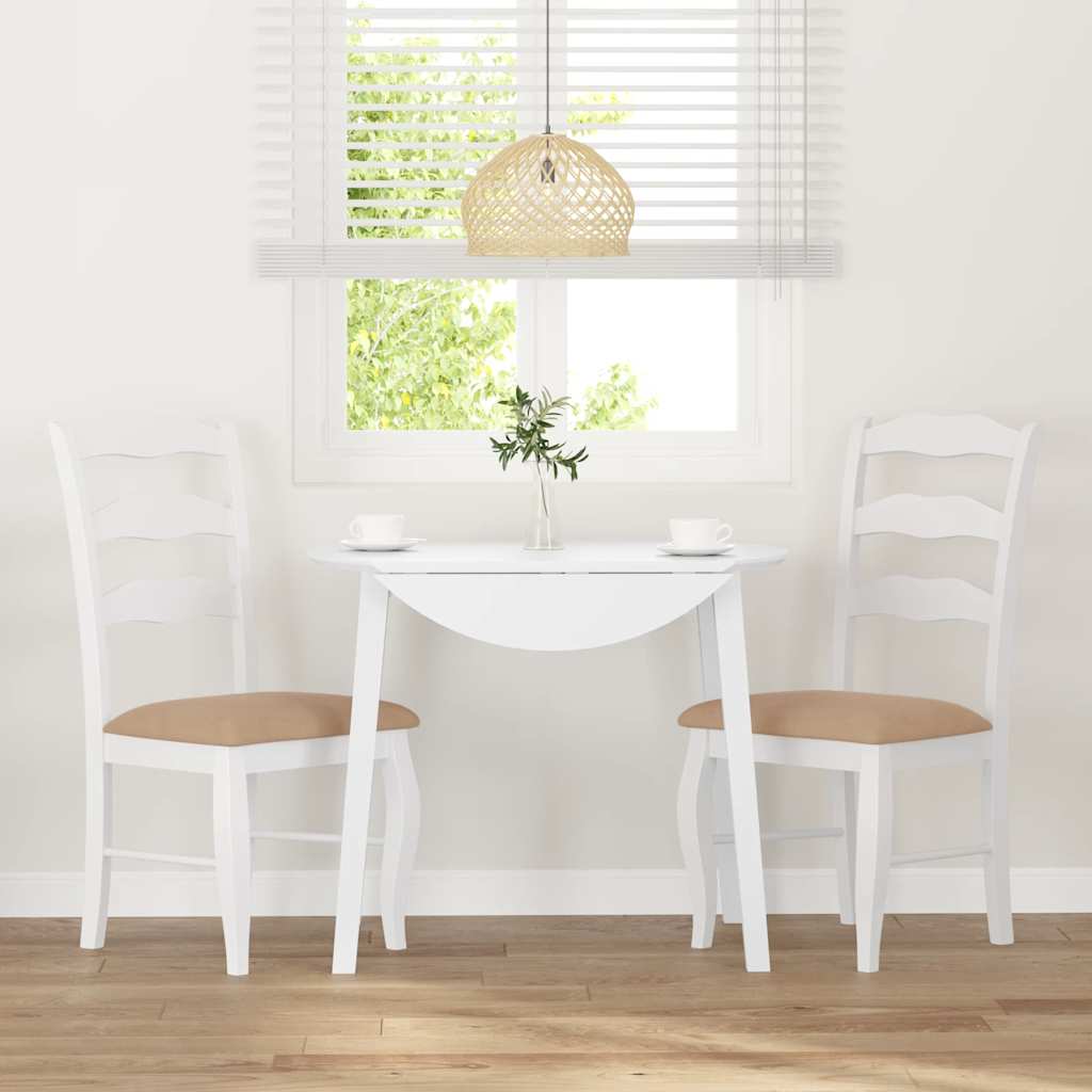 Sedie da Pranzo con Cuscini 2 pz Bianco Legno Massello di Hevea | homemem39
