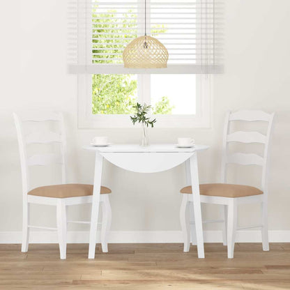 Sedie da Pranzo con Cuscini 2 pz Bianco Legno Massello di Hevea | homemem39
