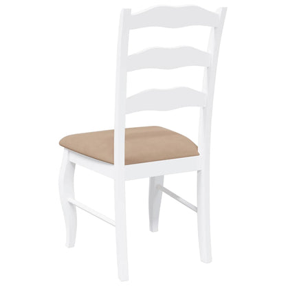Sedie da Pranzo con Cuscini 2 pz Bianco Legno Massello di Hevea | homemem39