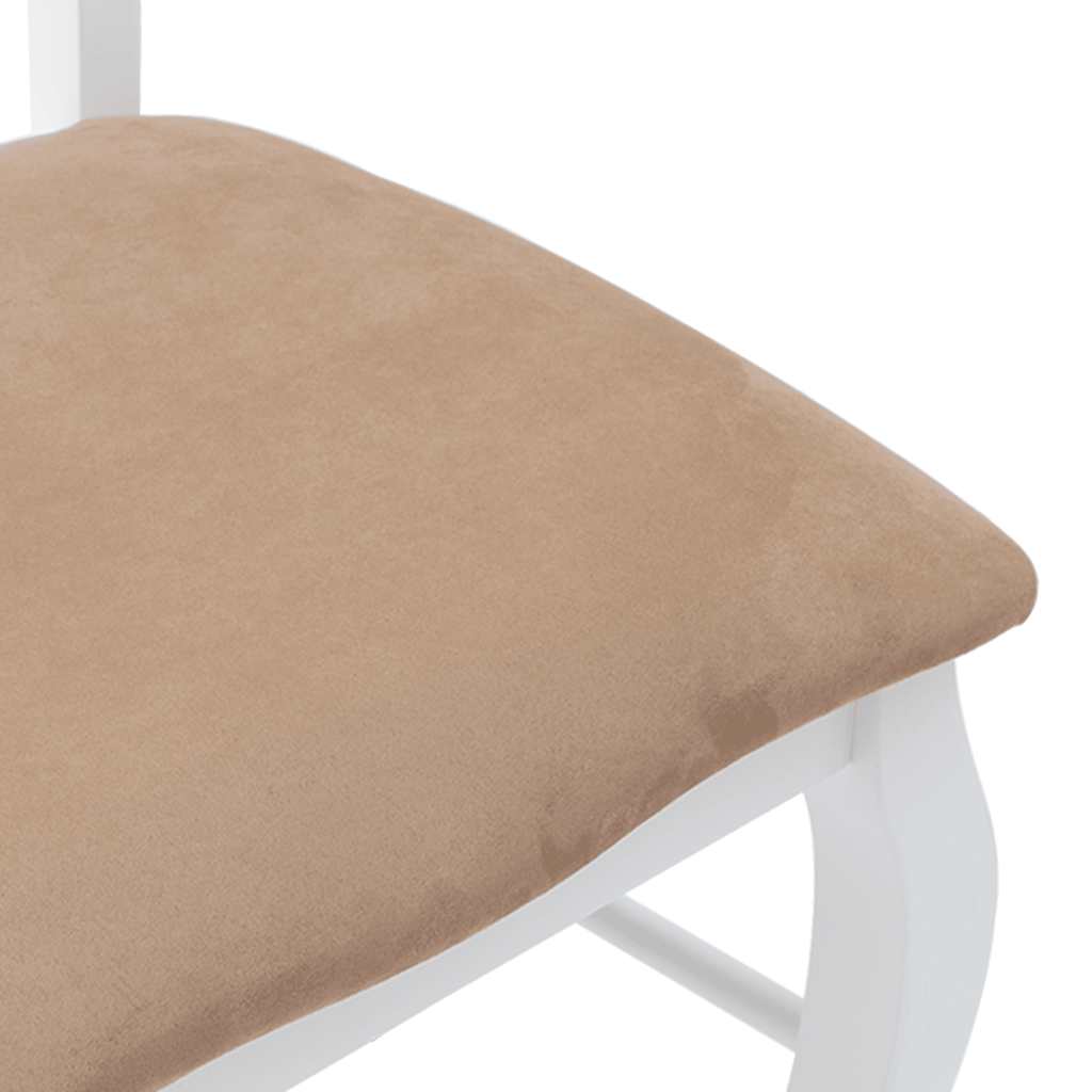 Sedie da Pranzo con Cuscini 2 pz Bianco Legno Massello di Hevea | homemem39