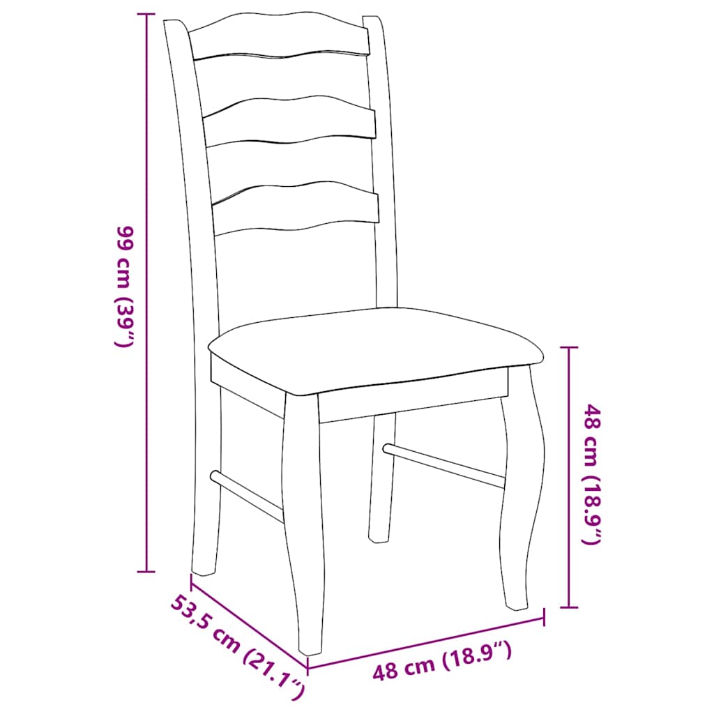 Sedie da Pranzo con Cuscini 2 pz Bianco Legno Massello di Hevea | homemem39
