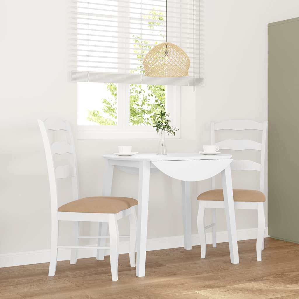 Sedie da Pranzo con Cuscini 2 pz Bianco Legno Massello di Hevea | homemem39
