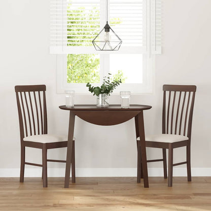 Sedie da Pranzo con Cuscini 2pz Marrone Legno Massello di Hevea