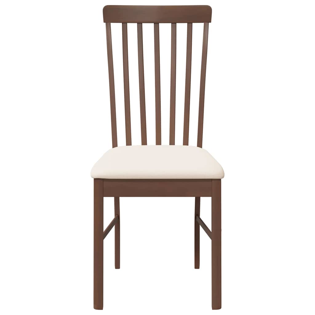 Sedie da Pranzo con Cuscini 2pz Marrone Legno Massello di Hevea | homemem39