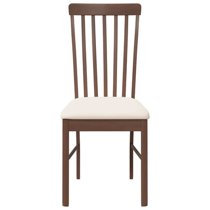Sedie da Pranzo con Cuscini 2pz Marrone Legno Massello di Hevea | homemem39